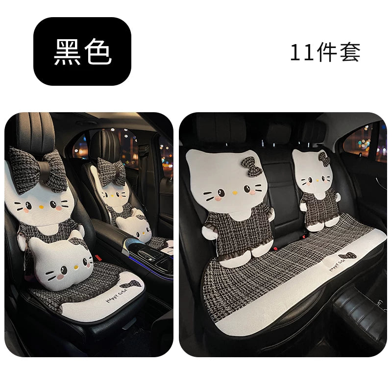 Kətan avtomobil oturacağı yastığı, bütün fəsillər üçün, çəhrayı, nəfəs alan, premium keyfiyyətli nazik avtomobil oturacağı üzlüyü/yastığı.