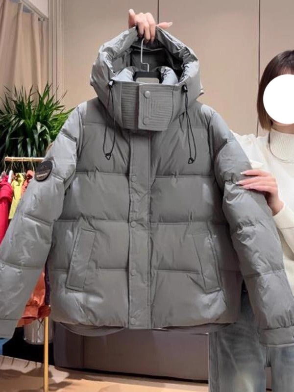 Böyük Ölçülü Koreya Üslubunda Qadınlar üçün Qalın Başlıqlı Pambıq Yastıqlı Gödəkçə, 2026 Payız/Qış Yeni Stil, Dəbli, Arıqladıcı, Böyük Ölçülü Qadınlar üçün İsti Pambıq Yastıqlı Gödəkçə, Trend