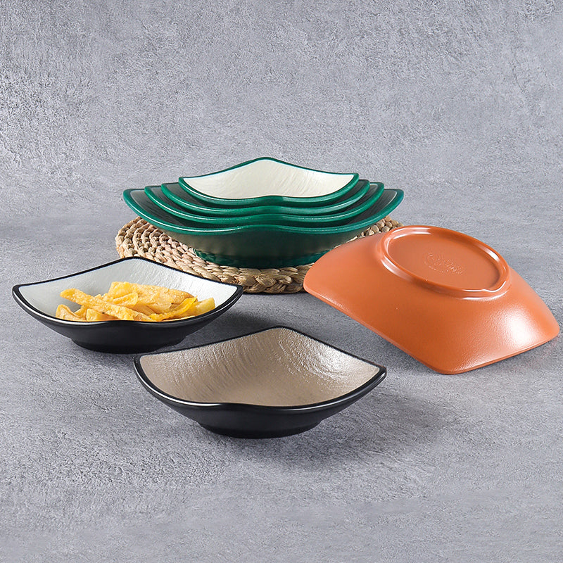 Melamin qəlyanaltı boşqab plastik imitasiya çini kvadrat kiçik boşqab ədviyyat daldırma boşqab soyuq yemək qəlyanaltı boşqab kiçik qab boşqab ticarət