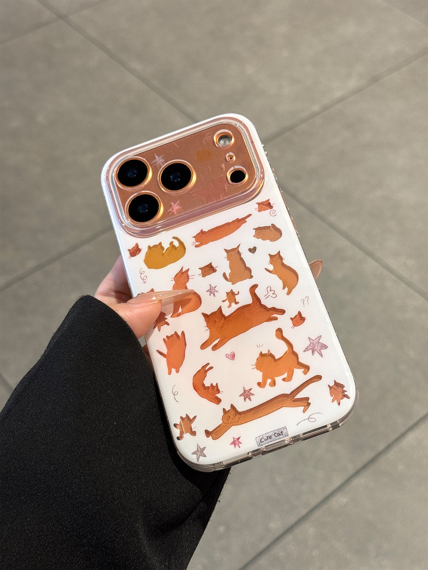 Apple 17promax mobil telefon qutusu üçün uyğundur yeni rəngli pişik iPhone17 yüksək səviyyəli 17pro ultra nazik silikon 16 yaxşı görünüşlü qoruyucu örtük 15 hər şey daxil anti-düşmə pm qadın modeli İnternet məşhur sənət ins