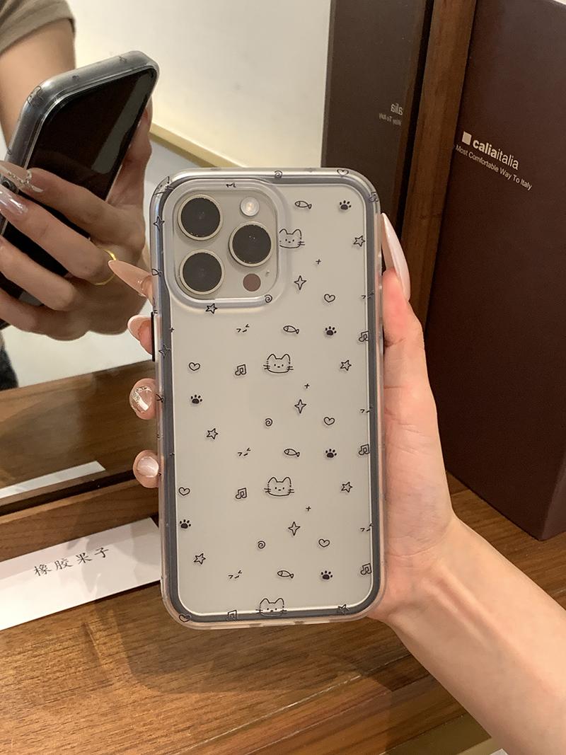 Rezin meyvələr, yaradıcı sadə eskiz musiqi notu pişik pəncəsi iPhone17promax mobil telefon üçün uyğundur Apple 16pro şaxtalı ikisi birdə 15 düşməyə qarşı hər şey daxil sərt qabıq/14/13 yeni plus