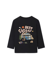 LINSANSUI Orijinal Uşaq Geyimləri Dəbli Oğlanlar üçün Çoxfunksiyalı Koreya Üslubunda Uzunqol Futbolka, Yaz və Payız Uşaq üçün Təmiz Pambıq Boş Top