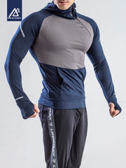 Kişilər üçün qaçış idman kostyumu, yaz və payız tez quruyan fitnes köynəkləri, uzunqol qaçış məşq paltarları, səhər qaçış paltarları, gödəkçələr və sweatshirtlər