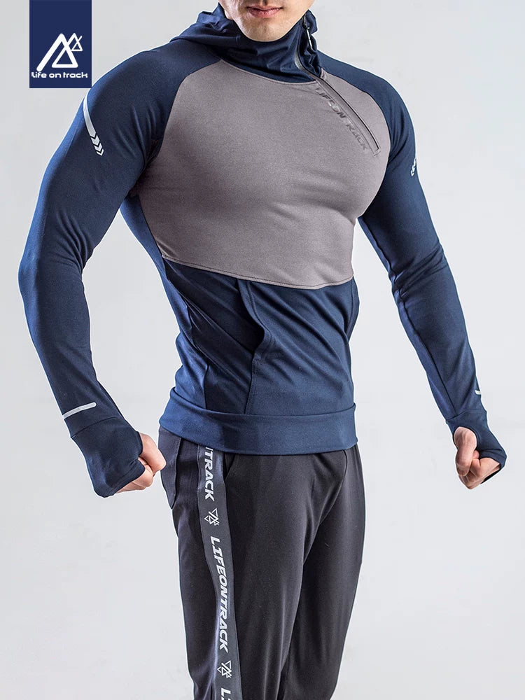 Kişilər üçün qaçış idman kostyumu, yaz və payız tez quruyan fitnes köynəkləri, uzunqol qaçış məşq paltarları, səhər qaçış paltarları, gödəkçələr və sweatshirtlər