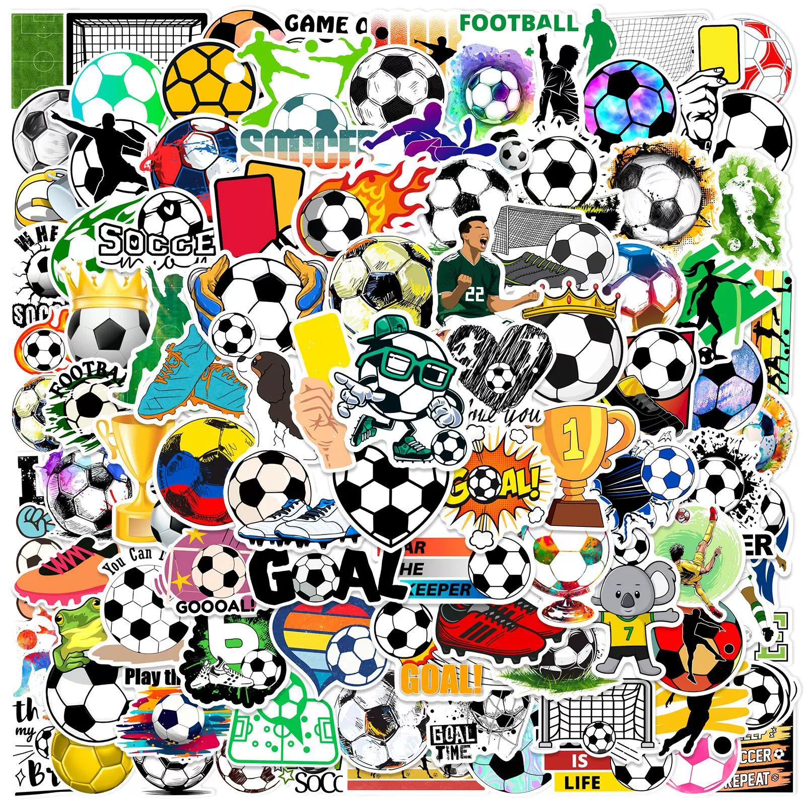100 Fərdi Dünya Kuboku Futbol Qraffiti Etiketləri Laptop Gitara Su Kuboku Mobil Telefon Avtomobil Dekorasiyası DIY