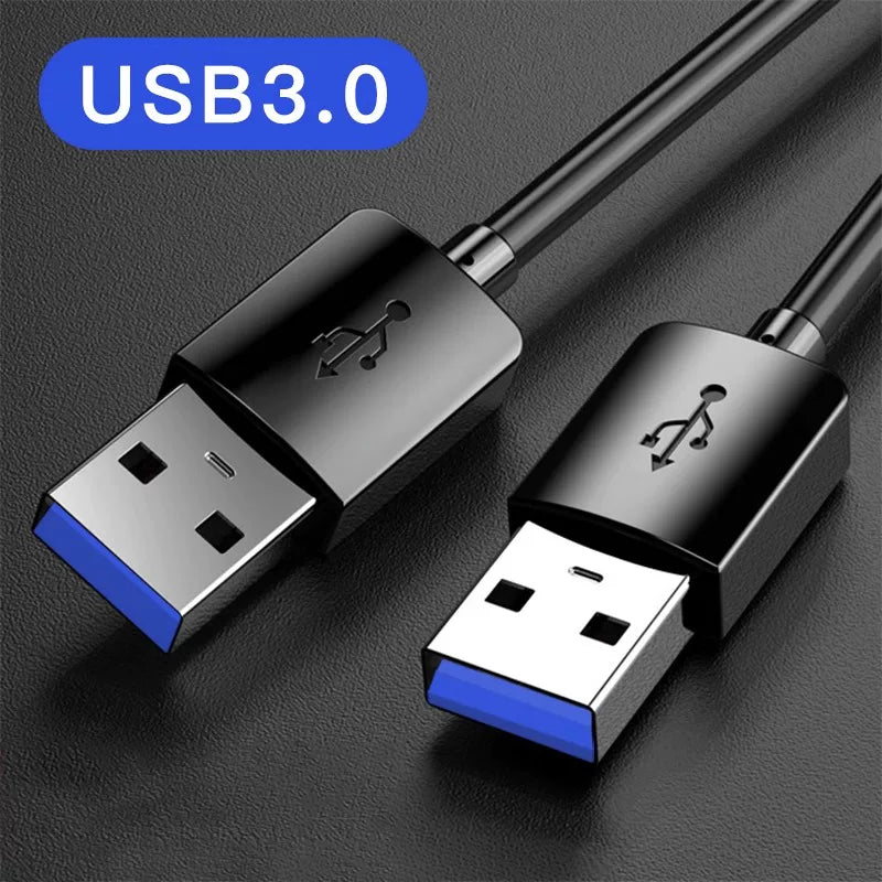 Cüt uclu USB məlumat kabeli kişidən kişiyə radiator cüt kişi notebook kabeli adapter interfeysi kompüter ötürmə şarj kabeli ikitərəfli uzatma sürətli ikili USB3.0 məlumat kabeli