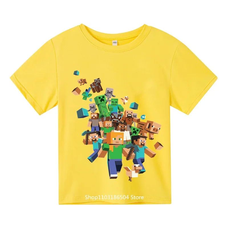 Kids Minec-raft T Shirt Clothes Anime Spring Autumn Boys Girls