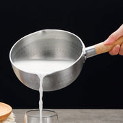 Yapon tipli alüminium qar tavası taxta saplı alüminium qazan şorba qazanı isti süd əriştəsi ədviyyatlı isti salyangoz əriştə qazanı ramen qazanı ani əriştə qazanı