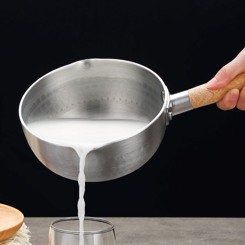 Yapon tipli alüminium qar tavası taxta saplı alüminium qazan şorba qazanı isti süd əriştəsi ədviyyatlı isti salyangoz əriştə qazanı ramen qazanı ani əriştə qazanı