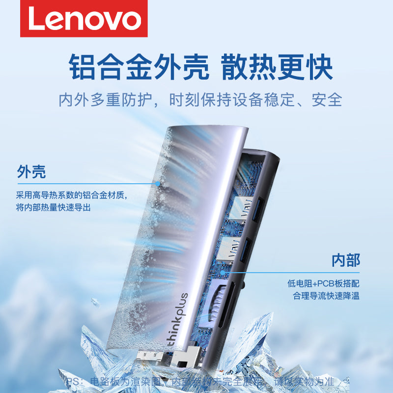 Lenovo genişləndirmə dock typec genişləndirilməsi USB hub HDMI proyeksiya ekran adapteri çoxfunksiyalı şəbəkə kabeli interfeysi çeviricisi Huawei noutbukları iPad planşet telefon mərkəzi üçün uyğundur