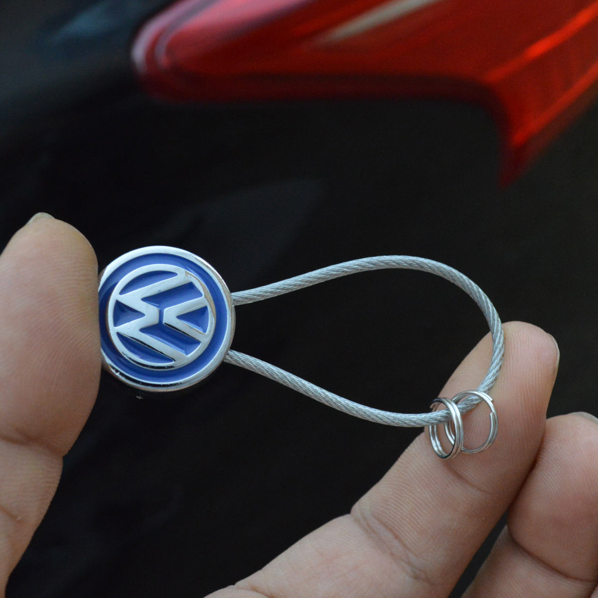 İki tərəfli Volkswagen polad məftil açar üzüyü, avtomobil açarı üçün asma, şəxsiyyət vəsiqəsi, Tayron açar üzüyü, Magotan açar zənciri, fərdiləşdirilmiş.