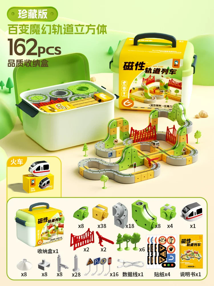 Əyləncəli və Sehrli Maqnit İzli Uşaq Təhsil Yüksək Sürətli Qatar Oyuncağı Oğlanlar və Qızlar üçün DIY Tikinti Blokları Hədiyyə 3
