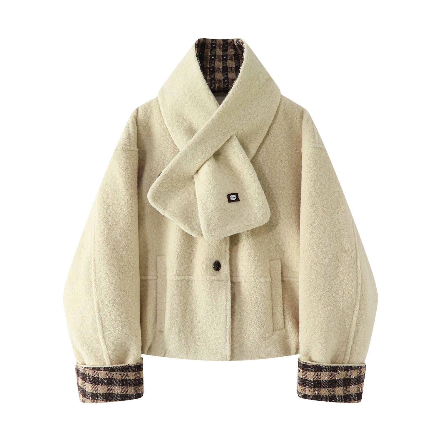 Cholisa-nın yüksək keyfiyyətli dama-dama yun paltosu inanılmaz dərəcədə gözəldir, payız və qış üçün mükəmməldir və Hepburn üslubundadır.