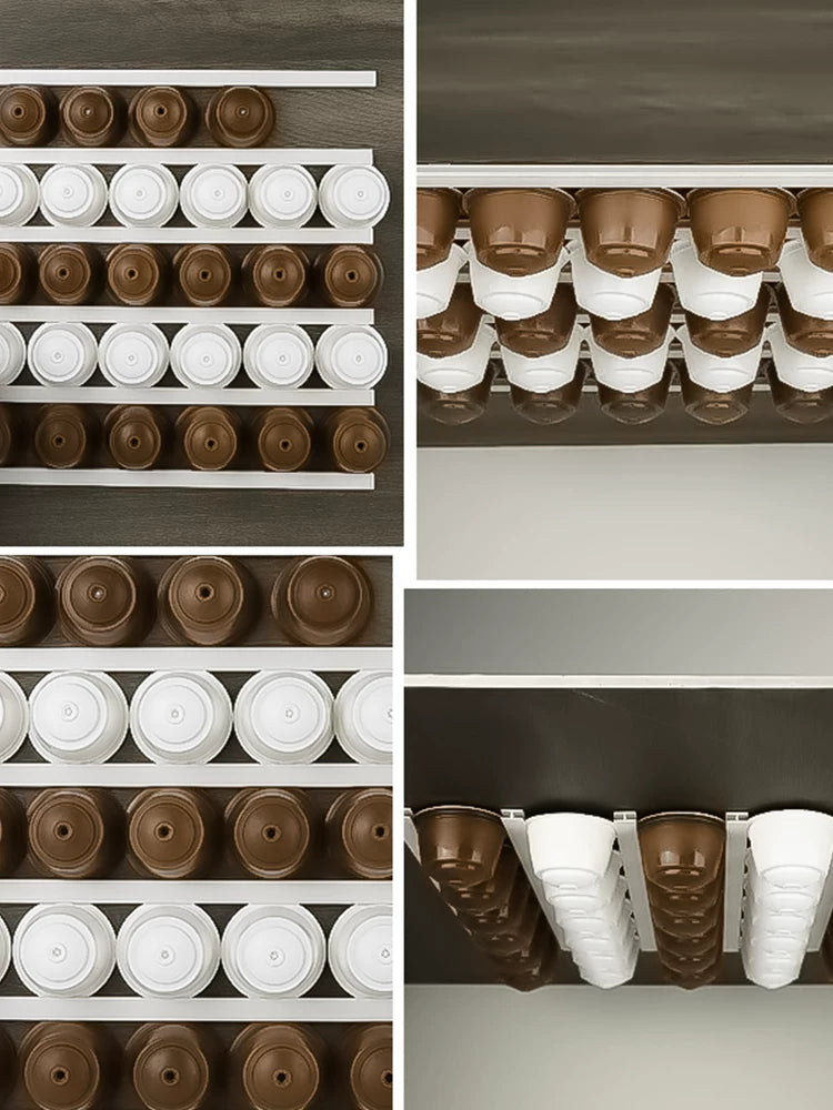 Qəhvə kapsul saxlama rəfi Nespresso Nestle maqnit arxa stiker soyuducu divar zımbasız divar asma saxlama sərgisi