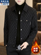 Ağacdələn Payız/Qış Kişilər üçün Yüksək Keyfiyyətli Yun Astarlı Dəbli Yaxalıqlı Gündəlik Gödəkçə