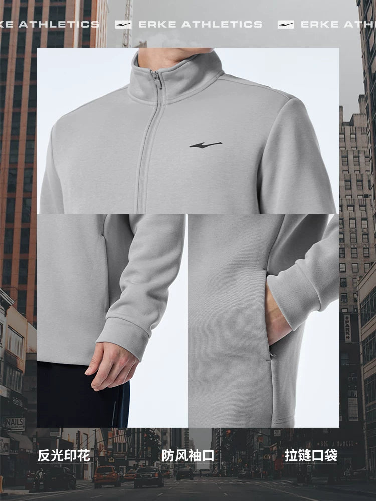 Hongxing Erke Gödəkçə Kişi Yaz Yeni Kişi Geyimi İdman Gödəkçəsi Baba Kişi Gündəlik Üstləri Sweatshirts