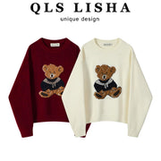 Cholisa-dan qadınlar üçün super şirin qırmızı Milad sviteri, payız və qış üçün mükəmməl, şık və şık trikotaj geyim.