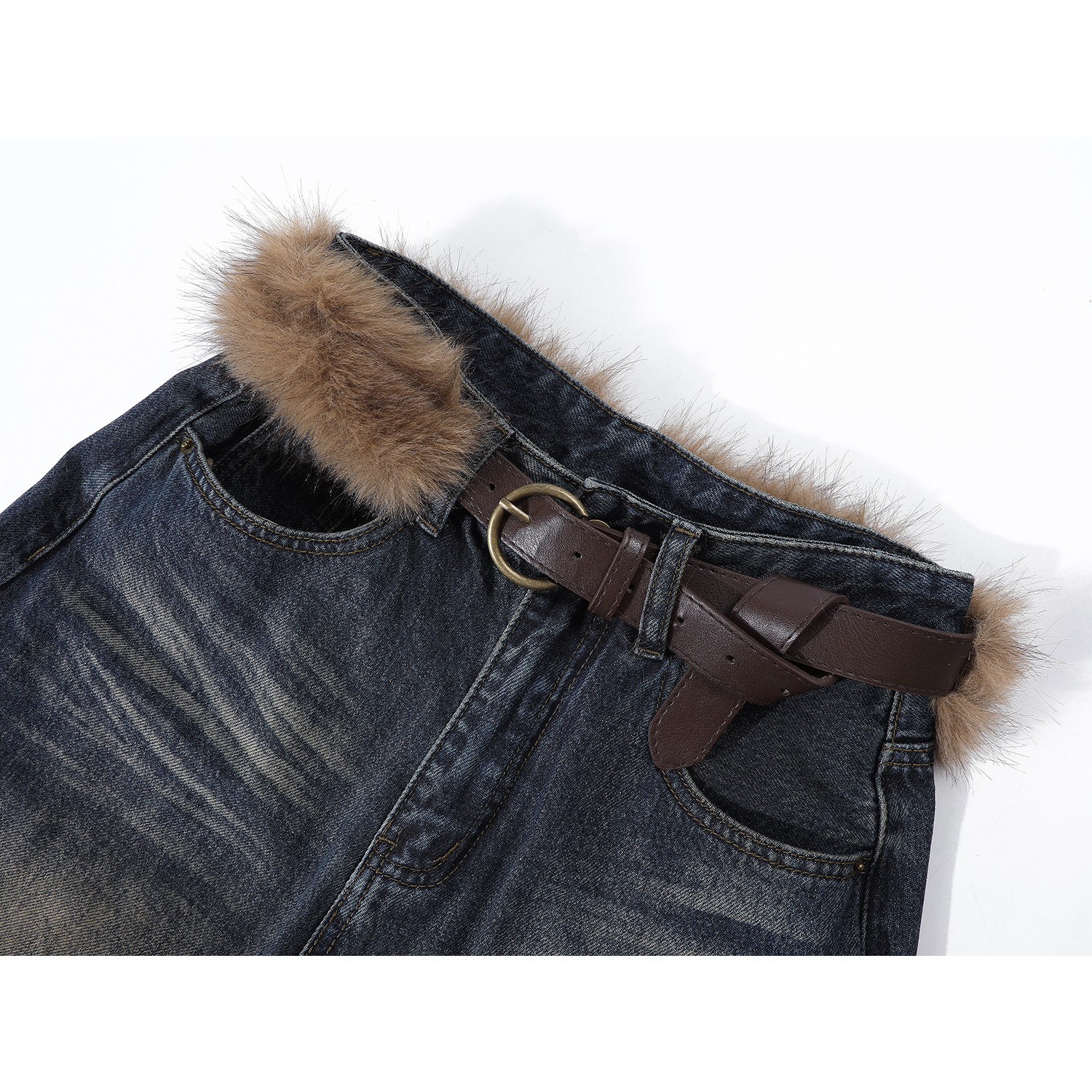 Chorlisa qadın üçün geniş ayaqlı cins şalvar, 2026 yeni payız/qış modası, geniş forma, çoxfunksiyalı dizayn, retro Amerika yüksək belli şalvar.