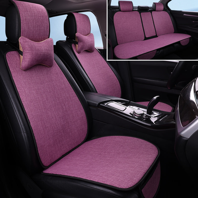 Avtomobil Yastığı Bütün İl Boyu Neytral Kətan Kiçik Bel Yay Nəfəs ala bilən Pambıq Kətan Sürüşməyən Sərin Yastıq Minimalist Oturacaq Örtüsü Oturacaq Yastığı