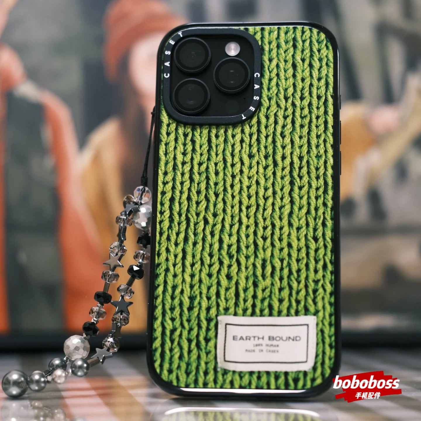 Zavoddan birbaşa! iPhone 17/16/15/14/13/Pro/Max zərbəyə davamlı maqnit telefon korpusu ilə uyğun olan MagSafe rəssam əməkdaşlıq seriyası yaşıl toxunma sviter.