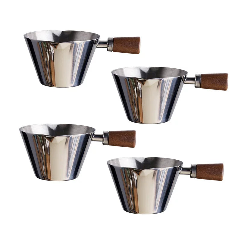 304 paslanmayan poladdan espresso ölçən fincan unsiya stəkan südlü qəhvə ekstraksiya stəkanı miqyaslı 100ml ağızlı