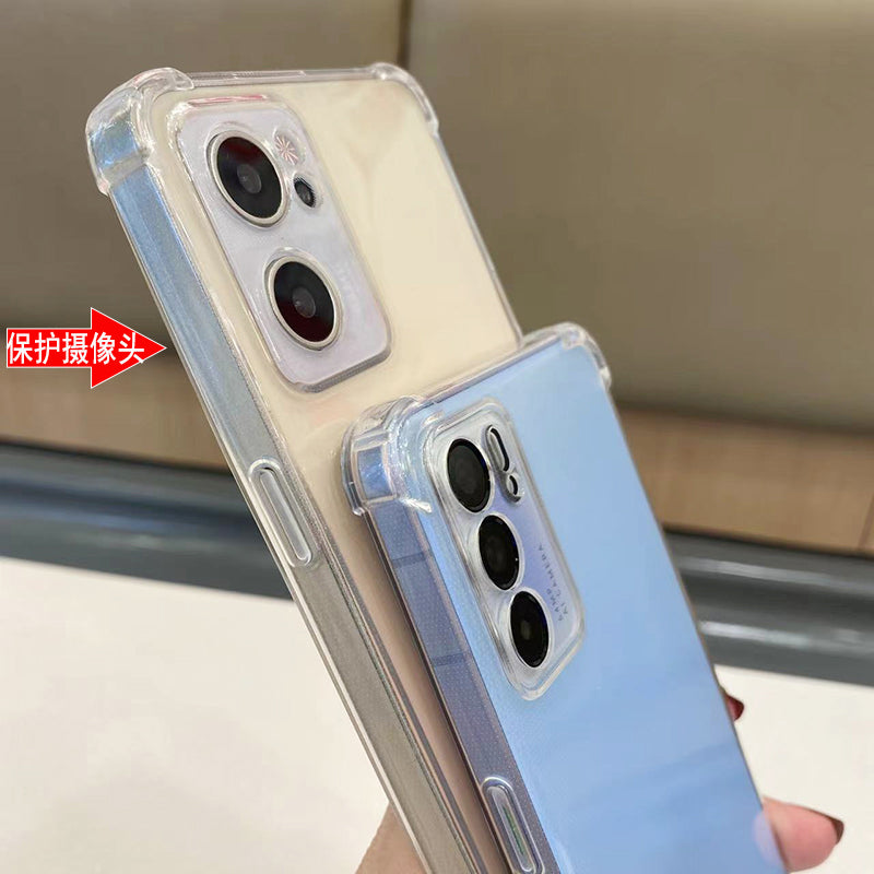OPPO A58 mobil telefon qutusu A97 qoruyucu örtük K10X yumşaq qabıq A57 şəffaf rezin örtük K10 canlılıq versiyası A55 düşməyə qarşı A5 üçün uyğundur