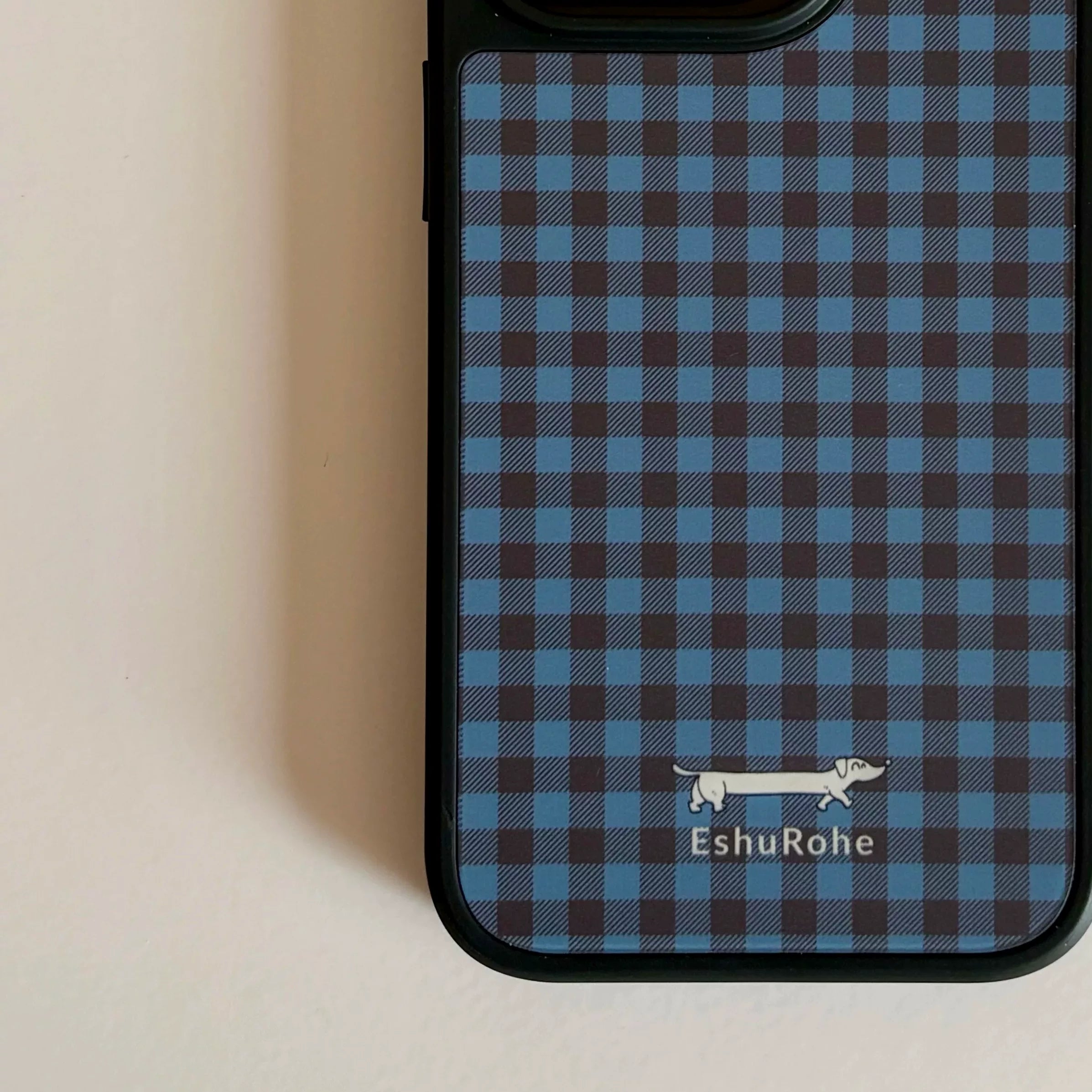 EshuRohe 2026 yaz və yay yeni Fransız duz üslubu Coruli mavi qəhvəyi rəngli plaid cüt unisex alma iphone17promax cib telefonu qutusu 16plus orijinal yüksək səviyyəli mənada 15 maqnit buzlu