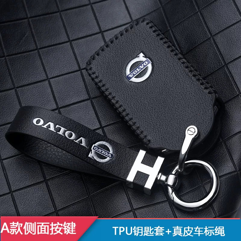 2026 Volvo genuine leather key cover for S90, XC60, S60, XC40, XC90, V60 and V90 key chains/bags.