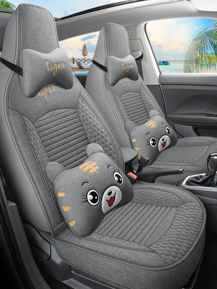 2025 BYD Hiace 07 DM-i Linen Fabric Seat Covers, All Season Universal Car Seat Cushions