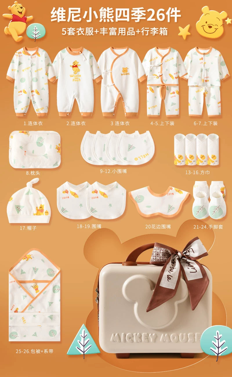 Disney Yenidoğulmuş Körpə Geyimləri Hədiyyə Dəsti - Payız/Qış Yenidoğulmuş Körpə Ləvazimatları, Dolunay Hədiyyəsi