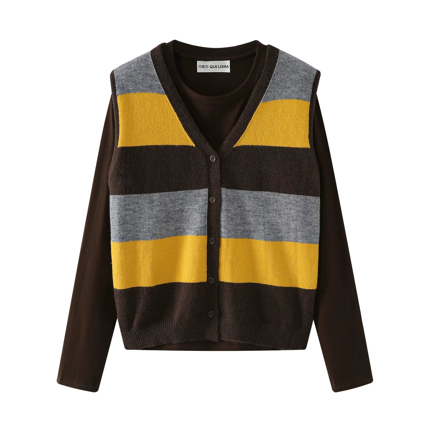 Cholisa zolaqlı toxunma jilet kardiqan iki hissəli qadınlar üçün dəst, 2025, payız və qış geyimləri.