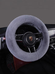 Car steering wheel cover, soft, warm, non-slip, soft and comfortable for winter, universal car interior accessory.
