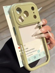 Dopamin iPhone17promax mobil telefon qutusu üçün uyğundur Apple 16pro kontrast rəngli yüksək səviyyəli qadın 15plus krem qutusu 14/13/12 şəffaf Xiaomi 17/15 sadə qırmızı düyü k70 düşməyə qarşı