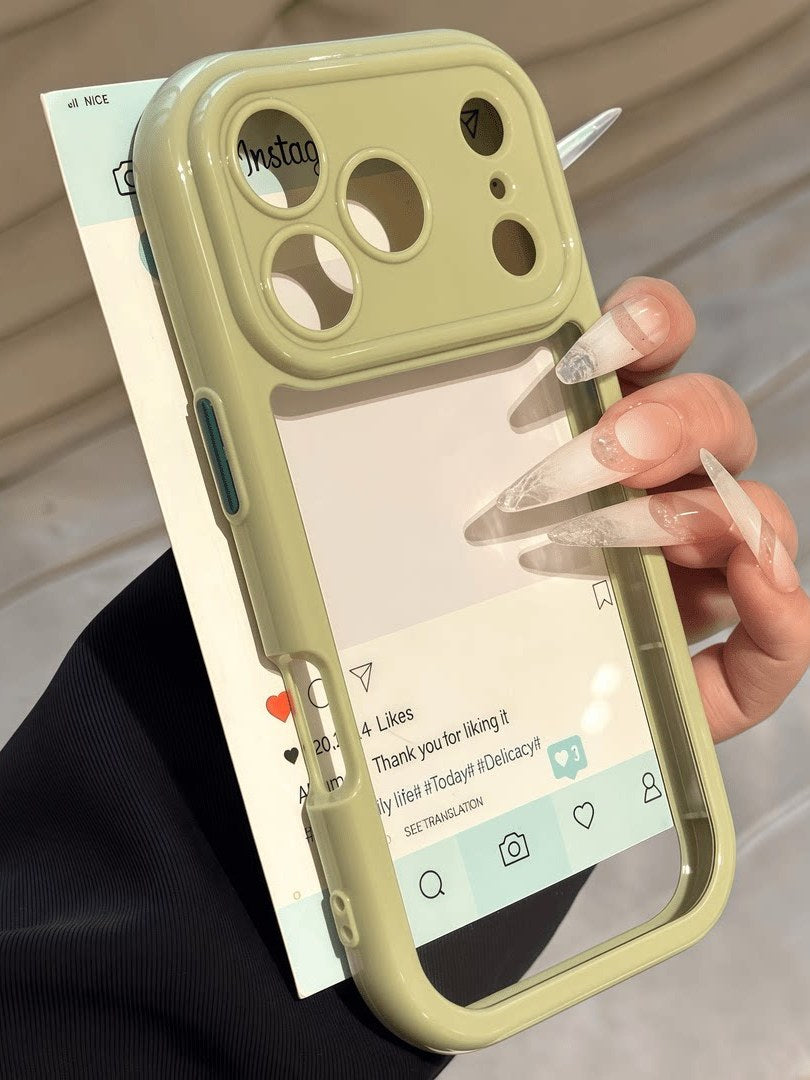 Dopamin iPhone17promax mobil telefon qutusu üçün uyğundur Apple 16pro kontrast rəngli yüksək səviyyəli qadın 15plus krem qutusu 14/13/12 şəffaf Xiaomi 17/15 sadə qırmızı düyü k70 düşməyə qarşı