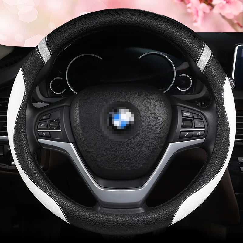 Volkswagen Beetle, CC, Tiguan L, Golf 7, T-Roc All Season D-Type Steering Wheel Cover, Anti-Slip Car Gear Cover