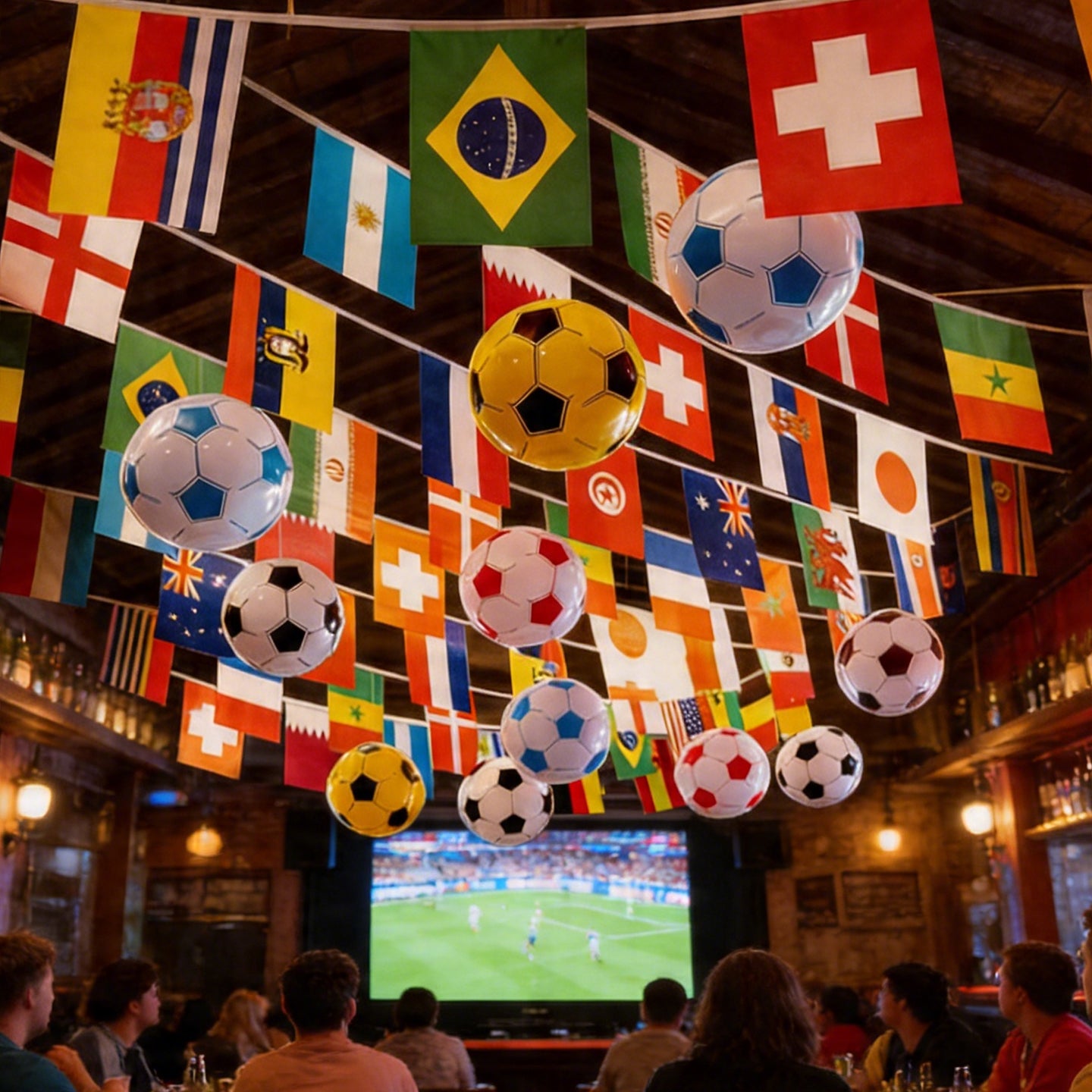 2026 ABŞ-Kanada-Meksika Dünya Kuboku Dekorativ Futbol Temalı Dekorasiya İdman Lotereya Mağazası KTV Atmosfer Səhnə Planı