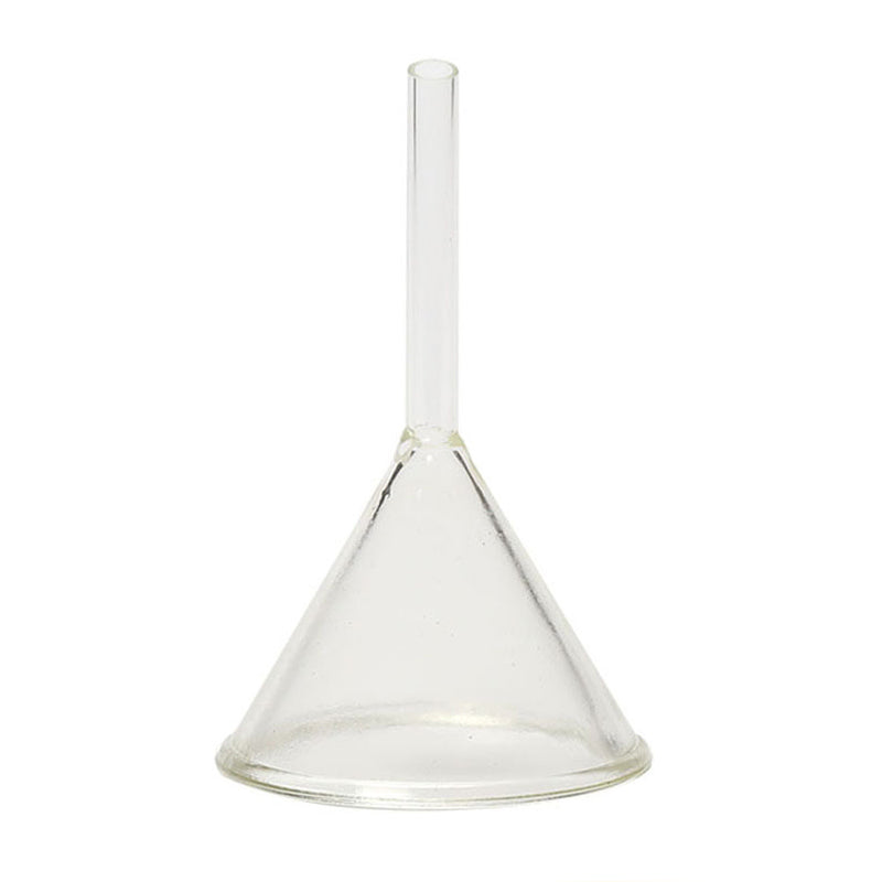 Şüşə huni üçbucaqlı huni laboratoriya qidalanma hunisi uzun boyunlu qısa boyunlu huni 30 50 60 75 90 120 150mm