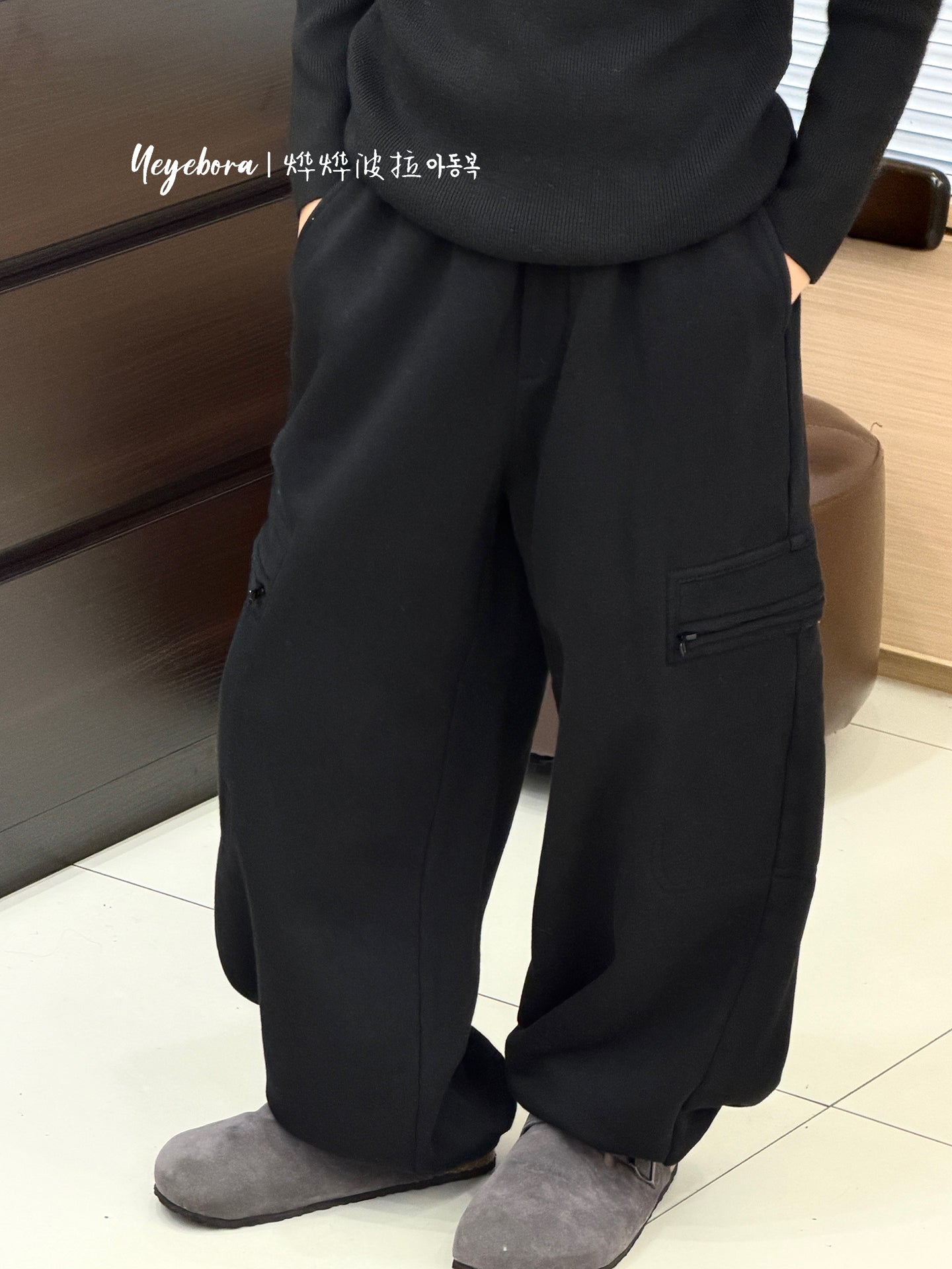 Bora uşaq çox yönlü gündəlik idman şalvarı 2025 oğlanlar üçün payız və qış yun astarlı idman şalvarı qızlar üçün qalınlaşdırılmış yük şalvarı