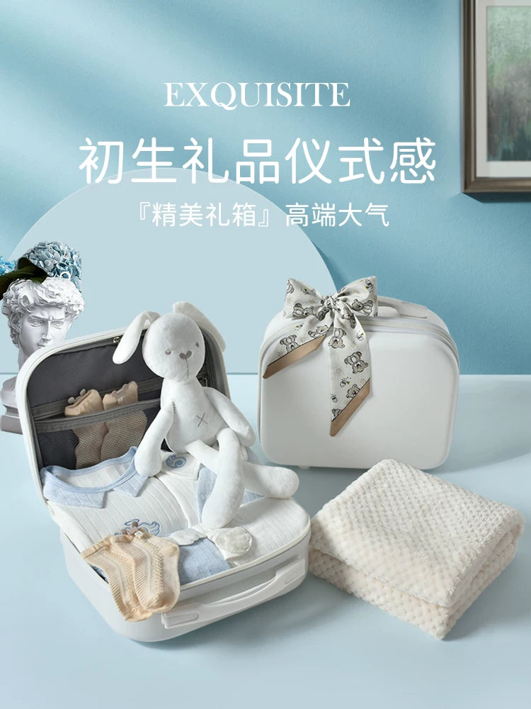 Körpə hədiyyə dəsti, yeni doğulmuş körpə üçün geyim və ləvazimatlar, yeni doğulmuş körpənin dolunay bayramı hədiyyəsi, yeni ana üçün yüksək səviyyəli hədiyyə.