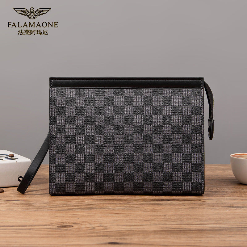 Fala Armani Lüks Plaid Kişi Çantası Gündəlik Lüks Klip Çantası Biznes Gündəlik Qoltuqaltı Çantası Kişi Çantası