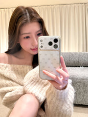 Yuri Park ins Koreya qızı zərif mirvari ağ xətt yay 17 17pro Apple 17ProMax mobil telefon qutusu iPhone16 hər şey daxil 14 yeni 16Promax qoruyucu örtük