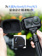 JJC DJI action6 saxlama çantası üçün uyğundur DJI Action 6/5 Pro/4/3 qoruyucu örtük tək bədən çantası idman kamerası qoruyucu qabıq qutusu mini portativ suya davamlı və təzyiq əleyhinə aksesuarlar