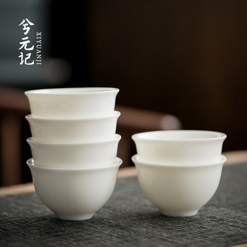Xi Yuanji qoyun əti yağlı yeşim çini kiçik çay fincanı Dehua Kung Fu çay stəkanı ağ çini çay fincanı usta fincan tək stəkan ev