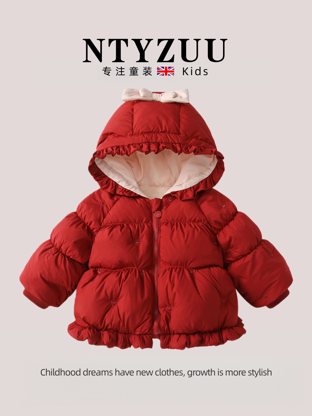 NTYZUU UK Qızlar üçün pambıqla örtülmüş qış gödəkçəsi, şık körpə gödəkçəsi, qalın və isti körpə pambıqla örtülmüş gödəkçə