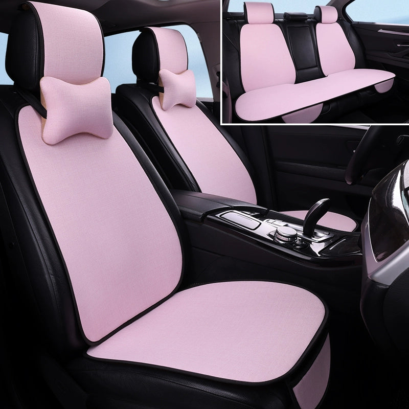 Avtomobil Yastığı Bütün İl Boyu Neytral Kətan Kiçik Bel Yay Nəfəs ala bilən Pambıq Kətan Sürüşməyən Sərin Yastıq Minimalist Oturacaq Örtüsü Oturacaq Yastığı