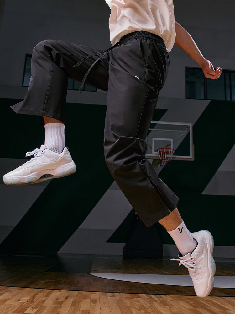 Weidong dəyişən tez quruyan kişi şalvarı yaz və yay buz ipəkdən toxunmuş nazik basketbol qaçış məşqi düz doqquz nöqtəli şalvar