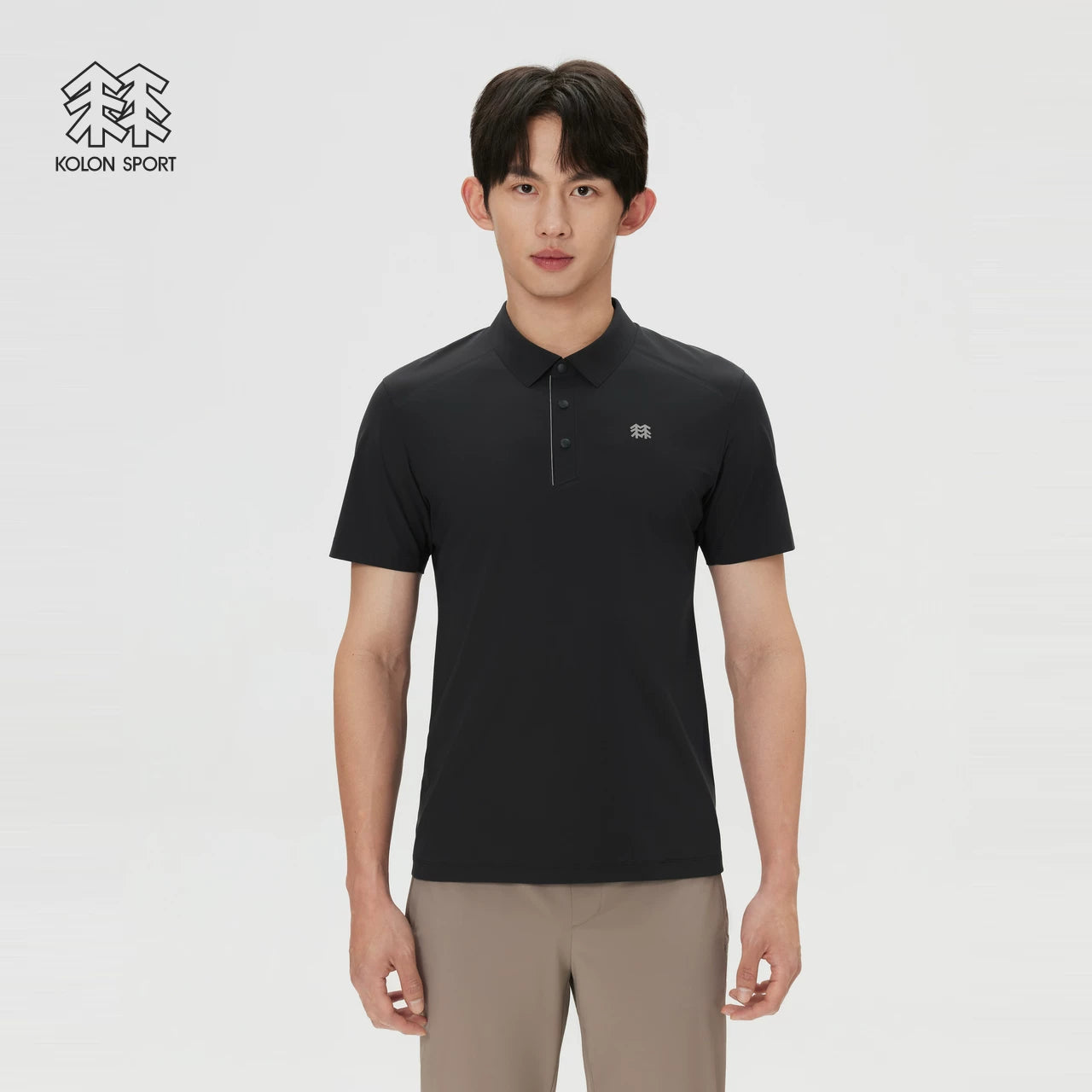 KOLON SPORT Kolon açıq havada istirahət üçün sərin günəşdən qoruyucu UPF50+ kişi CARVICO qısaqol POLO