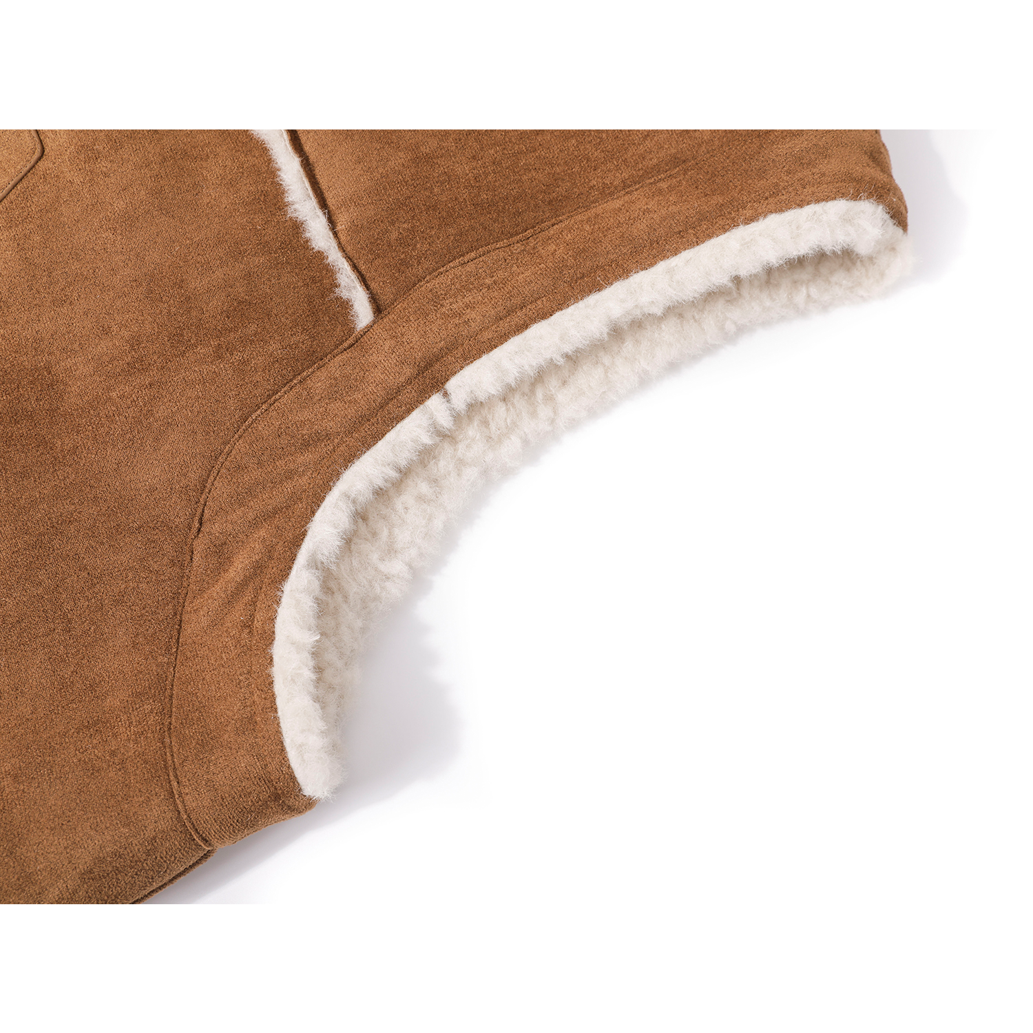 Cholisa Koreya üslubunda 2025-ci ilin qışı üçün şık və dəbli qadın jileti - Quzu yunundan və xəzdən hazırlanmış palto