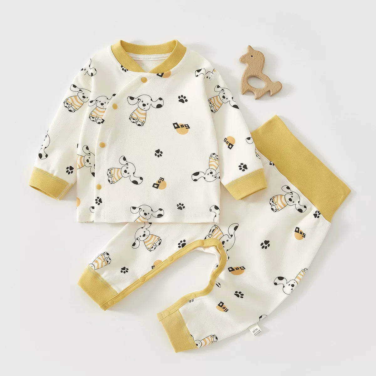 Körpə və yeniyetmələr üçün erkən payız geyimləri, oğlan və qızlar üçün A sinif təmiz pambıqdan yüksək belli pijamalar dəsti