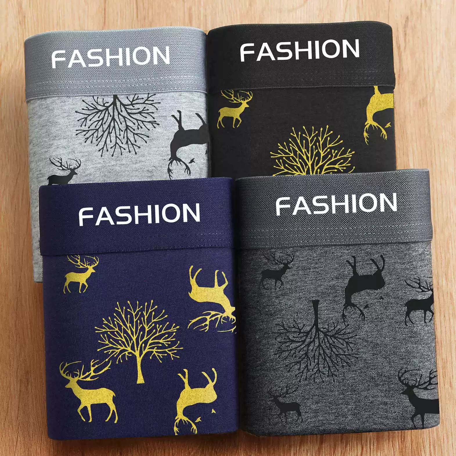 4 ədəd kişi boksçu şortları, modal təmiz pambıqdan hazırlanmış, antibakterial, nəfəs alan, dörd künclü, dəbli.